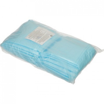 Простыня н/с 140х70см спанбонд пл.25, голубая, 20шт/уп  Гекса