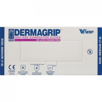 Перчатки мед.смотров. латекс.,нестер.,н/о, Dermagrip High Risk(M) 25 пар,ПС