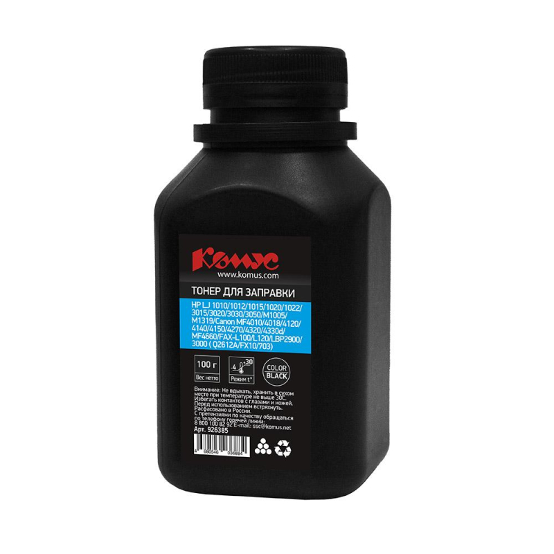 Тонер Комус чёрн для HP/Canon ( Q2612A/FX10/703) (100 г)