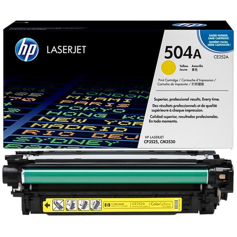 Картридж лазерный HP 504A CE252A жел. для LJ CP3525/CM3530