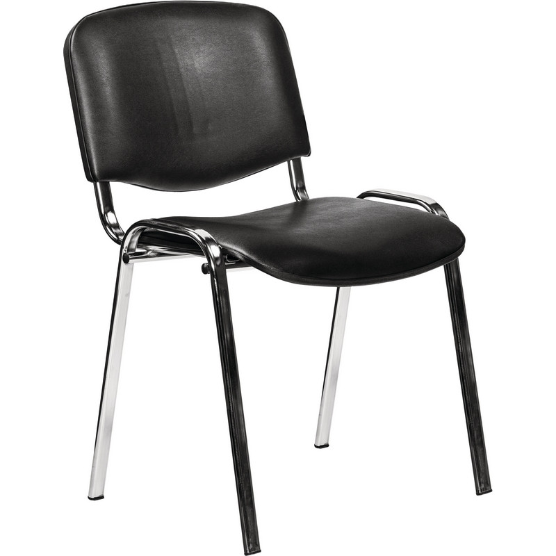 Стул SK5_AL_Персона 3 (ИЗО) хром, к/з черный