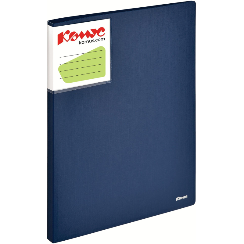 Папка с зажимом Комус Шелк синяя