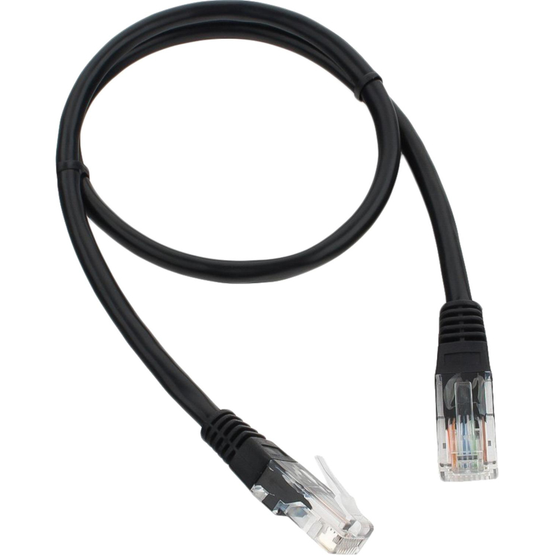 Патч-корд UTP Cablexpert PP12-0.5M/BK кат.5e, 0.5м, черный