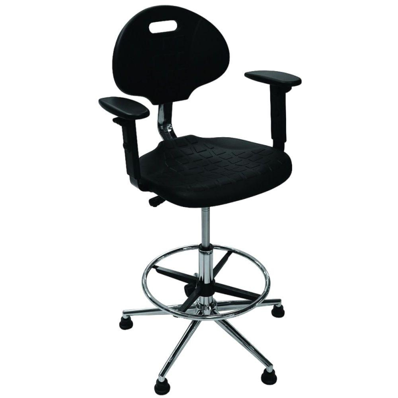 Стул лаб. Pro industrial с подл. полиур. черный, хром (S30299091300)