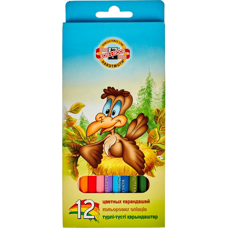 Карандаши цветные 12цв 6-гран Koh-I-Noor BIRDS 3352 3552
