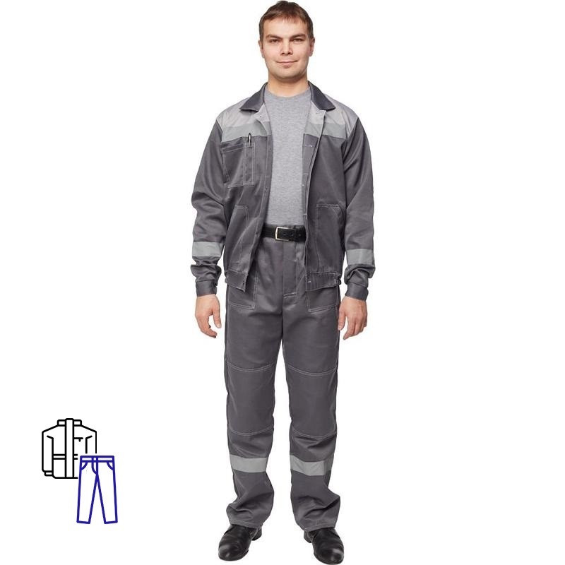 Костюм рабочий летний муж. л22-КБР т.сер./св.сер (р.48-50) 194-200