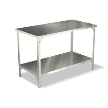 Стол AppetiTT СПСО-906ц с полкой сплошн, (430)/ДСП,карк.оц.ст, 900х600х850