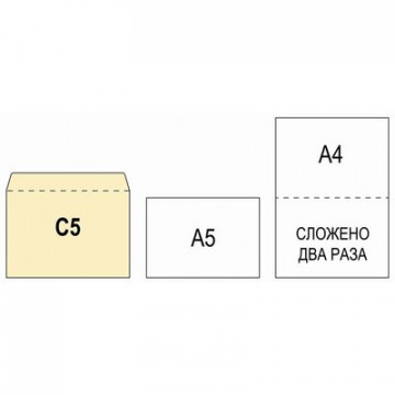 Конверт белый С5 стрип 162х229 80г КОМУС 100 шт/уп, 12 уп/кор