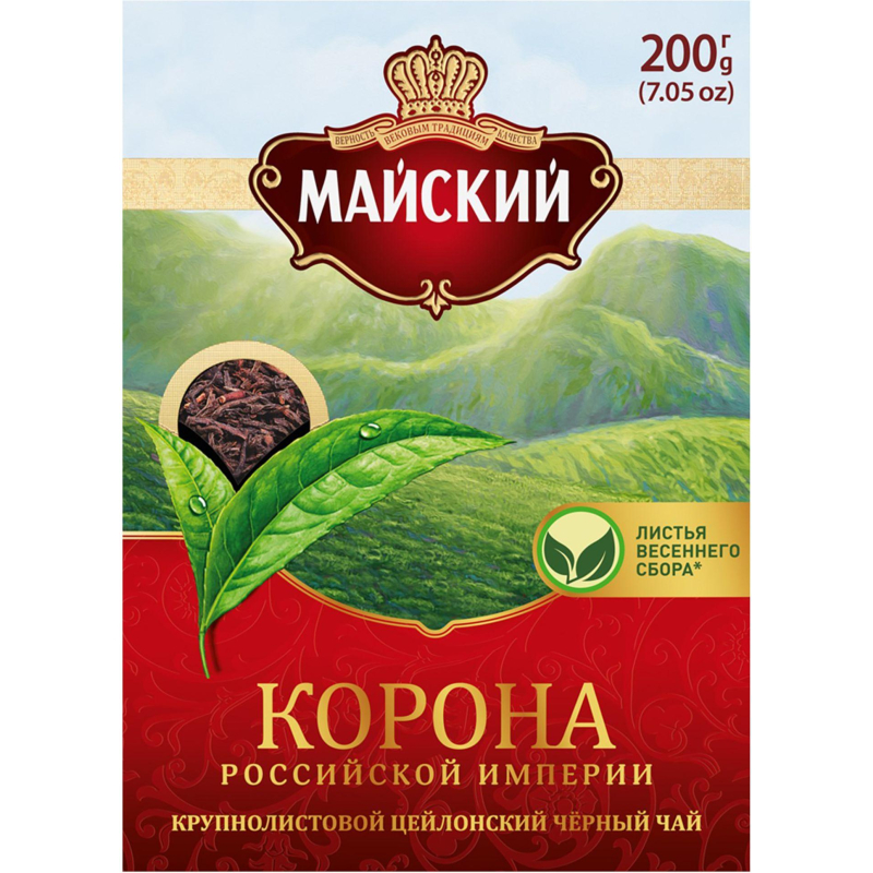 Чай Майский Корона Российской Империи черный крупнолистовой, 200г 13986