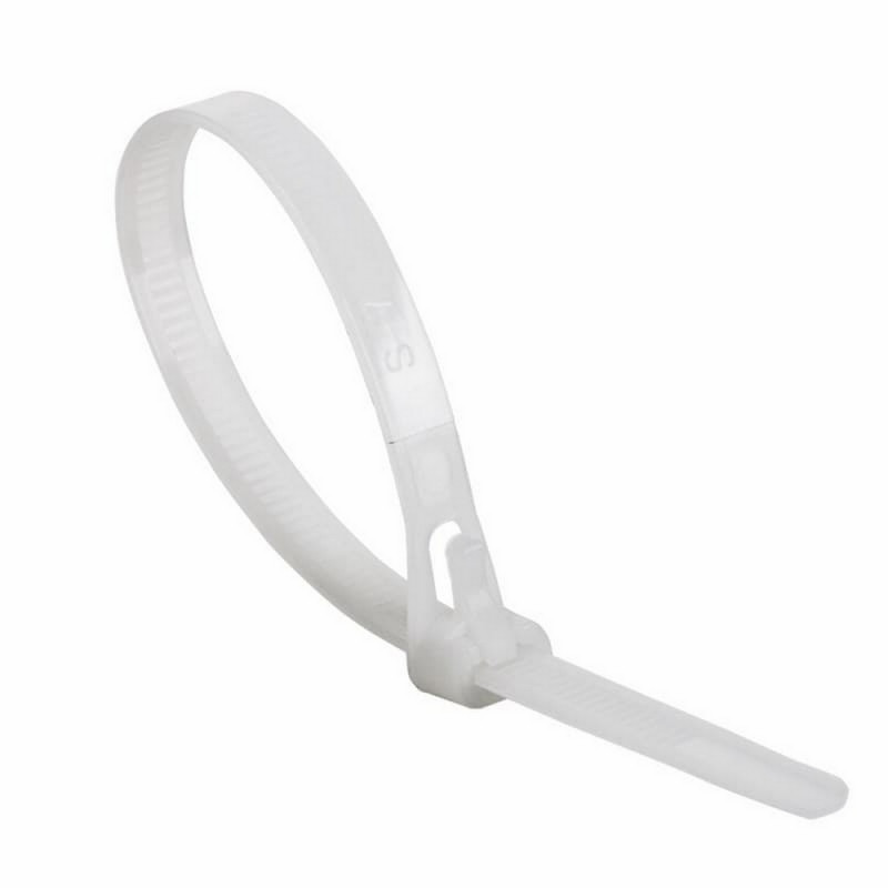 Стяжка (хомут) 300 мм х 7.5 мм, 100 шт, нейл., м/раз.,Rexant, бел, 07-0309