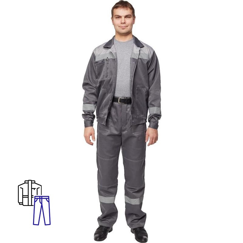Костюм рабочий летний муж. л22-КБР т.сер./св.сер (р.44-46) 158-164