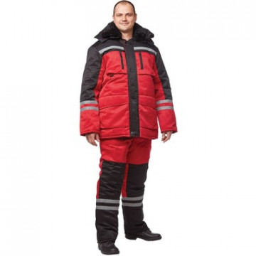 Костюм рабочий зимний муж з03-КПК красн/чер (р.56-58) 182-188