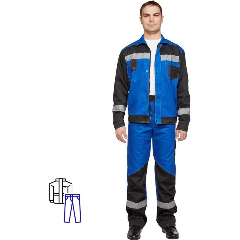 Костюм рабочий летний муж  л21-КБР вас/черн. (р.60-62) 170-176 (мод.КОС211)