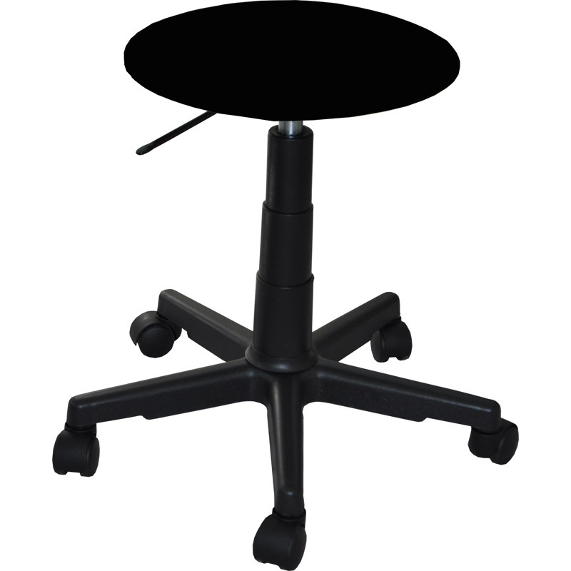 Табурет лабораторный UF2_Талли, кожзам черный, пластик