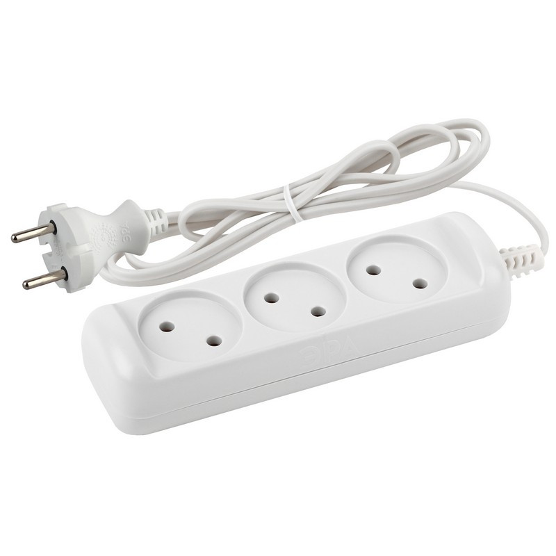 Удлинитель ЭРА, 3 роз/1.5м/2х0.75мм/6А/1300Вт, без заземл, UX-3-1.5m (M)