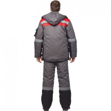 Костюм рабочий зимний з33-КПК сер/красн с СОП (р.60-62) 170-176