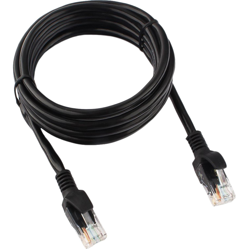 Патч-корд UTP Cablexpert PP12-2M/BK кат.5e, 2м, чёрный