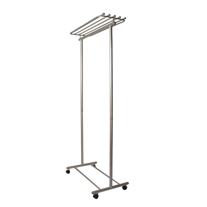 Вешалка МЕ_напольная М 9, колеса, металлик