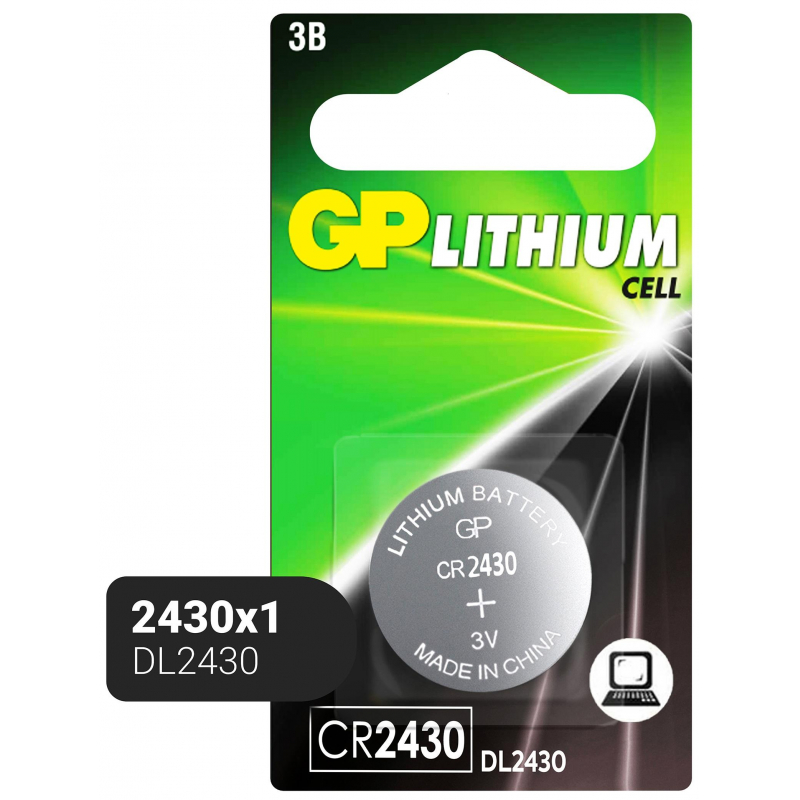 Батарейка GP Lithium CR2430 бл/1шт, CR2430-2C1
