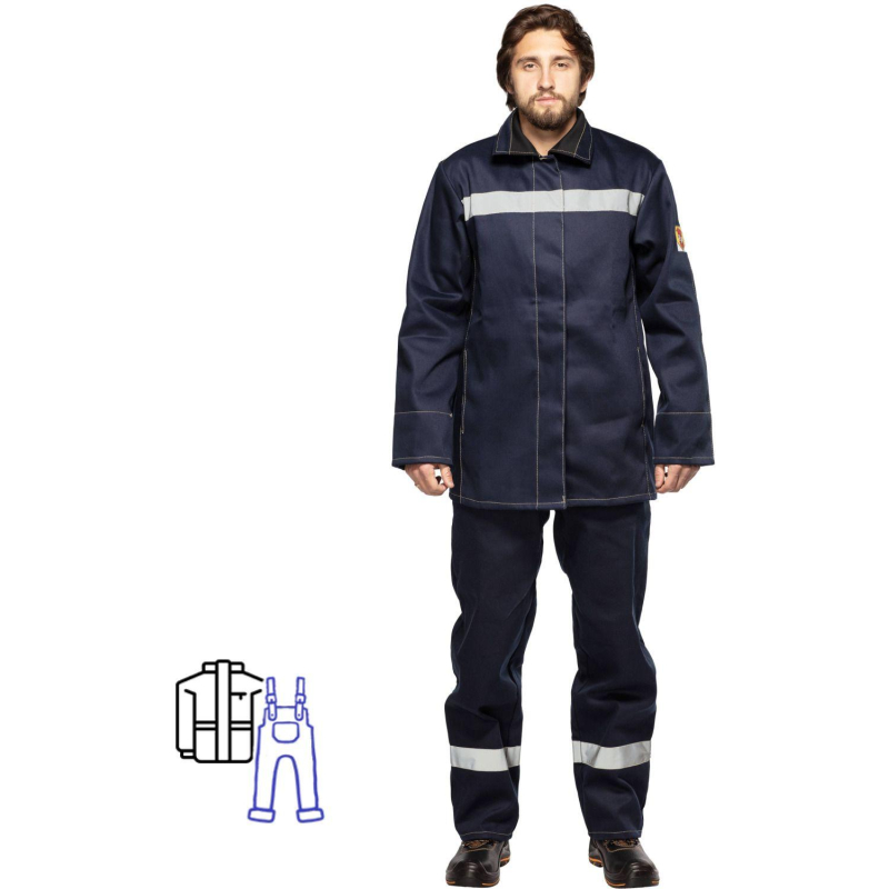 Костюм сварщика усиленый 100% х/б 450 г/м2 (модель КСТ06) (р.48-50) 170-176