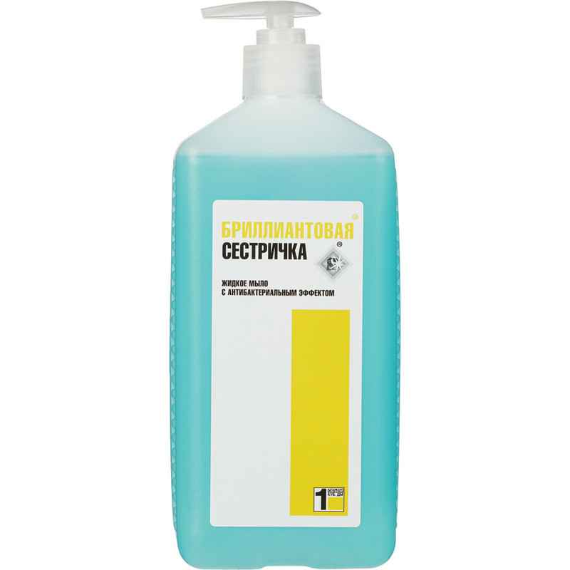 Мыло жидкое дезинф. Бриллиантовая сестричка 1,0 л(с дозатором) УТ000001626