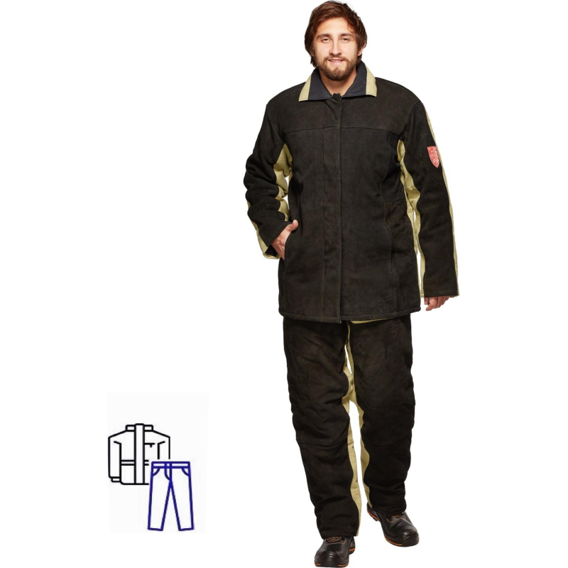 Костюм сварщика брезент+спилок кур/брюки (модель КС09) (р.44-46) 182-188