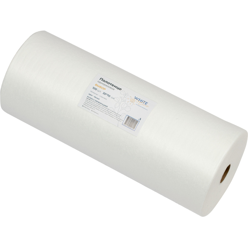 Салфетка спанлейс в рулоне 35х70, белый, пл.40, 100шт/рул, 10251