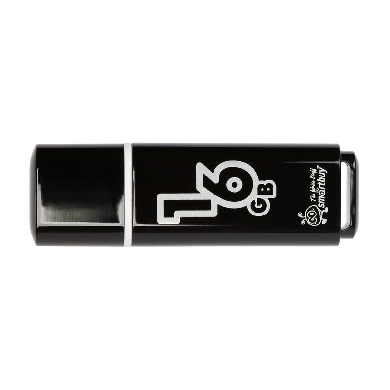 Флеш-память Smartbuy Glossy, 16Gb, USB 2.0, чер, SB16GBGS-K