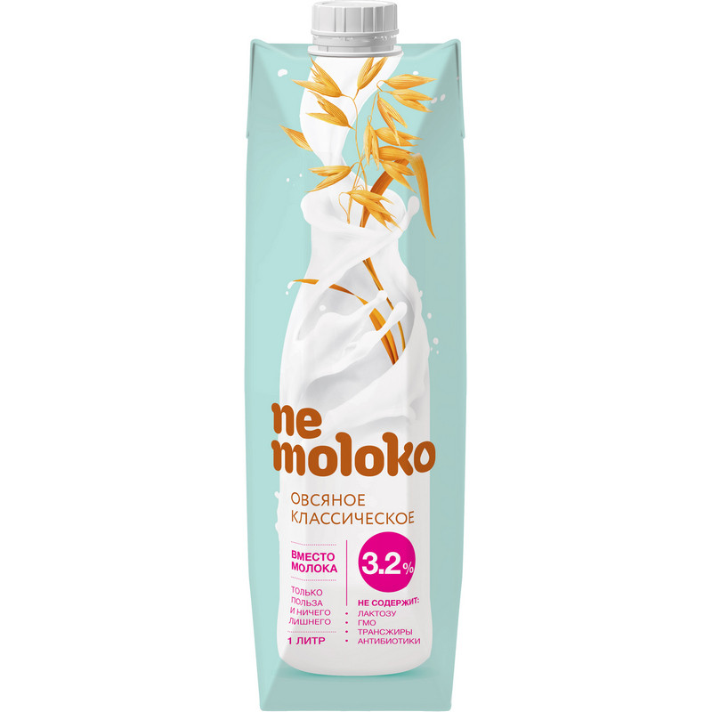 Напиток овсяный Nemoloko классич с кальцием и витам В2 3,2% 1 л 0922