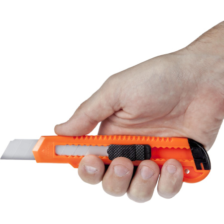 Нож канцелярский 18мм Attache с фиксатором, полибег, цв.в ассорт.