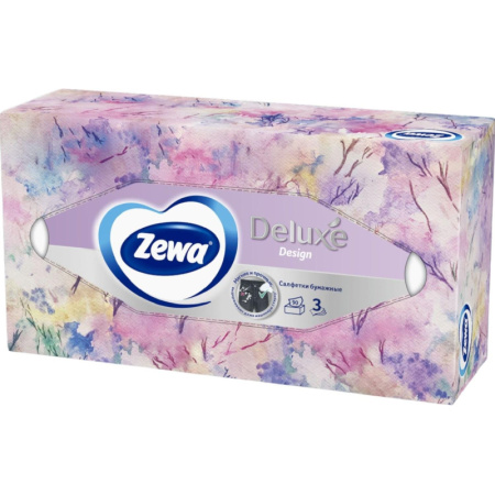 Салфетки косметические ZEWA-Deluxe 28420/3849 3-сл.90шт./уп.