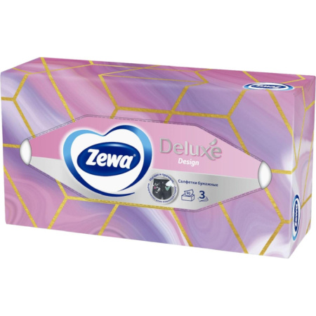 Салфетки косметические ZEWA-Deluxe 28420/3849 3-сл.90шт./уп.