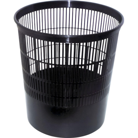 Корзина для мусора офисная 18л пластик, черная СТАММ КР01