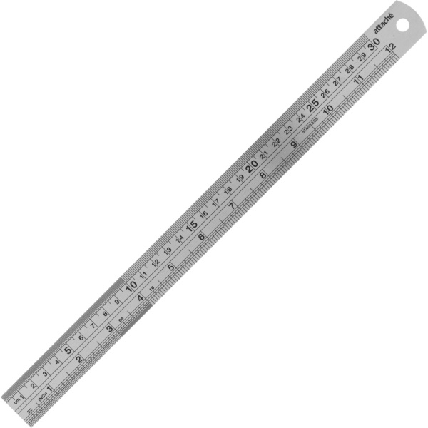 Линейка металлическая 30см Attache  (12х1 )