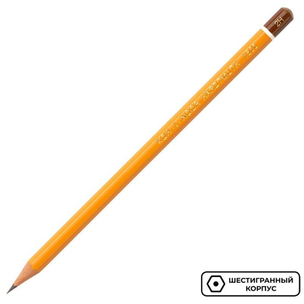 Карандаш чернографитный KOH-I-NOOR 1500/2H б/ласт, Чехия