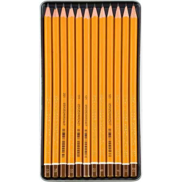 Карандаш чернографитный KOH-I-NOOR 1502/II 8B-2H 12шт./наб.,б/ласт, Чехия