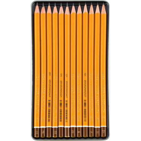 Карандаш чернографитный KOH-I-NOOR 1502/II 8B-2H 12шт./наб.,б/ласт, Чехия