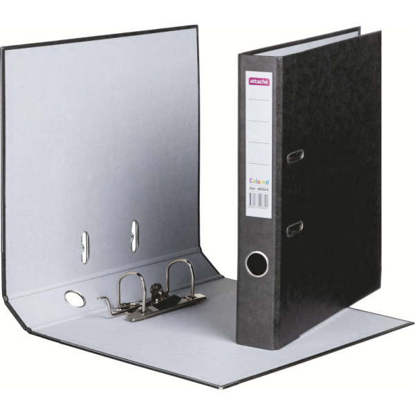Папка-регистратор ATTACHE Colored 12741/20456, 50мм, черный,бум/бум