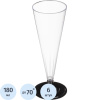 Бокал одноразовый д/шамп,Комус 180 мл прозрачн.,ПС 6шт./уп