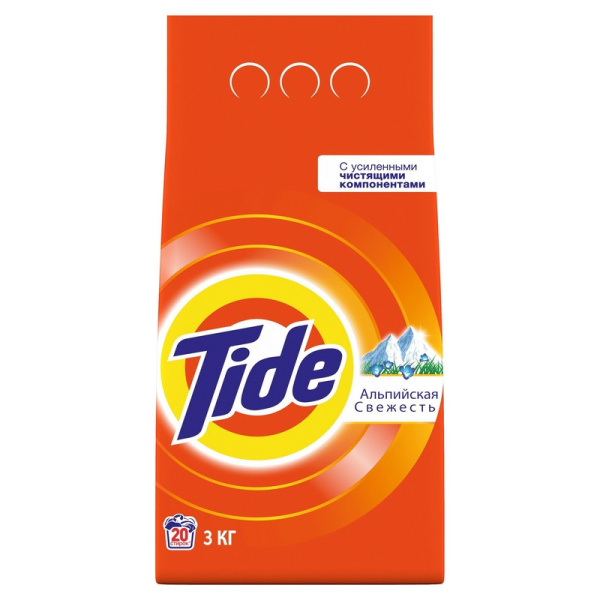Порошок стиральный Tide Аква Пудра автомат Альпийская свежесть+ 3кг