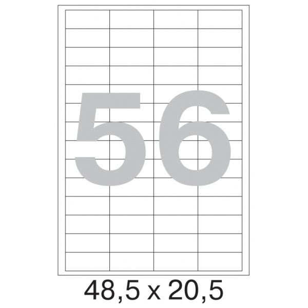 Этикетки самоклеящиеся  48,5х20,5 мм/56 шт. на листе А4 (100л