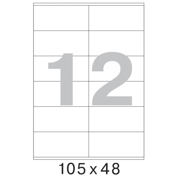 Этикетки самоклеящиеся 105х48 мм/12 шт. на листе А4 (25л.)