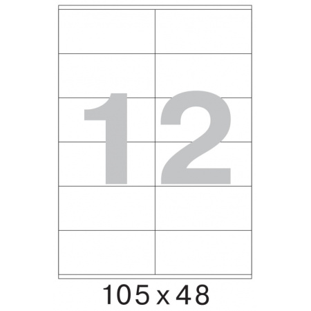 Этикетки самоклеящиеся 105х48 мм/12 шт. на листе А4 (25л.)
