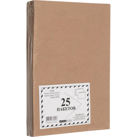 Пакет в упаковке Крафт С4 стрип Extrapack 229х324 100г 25шт/уп/6544