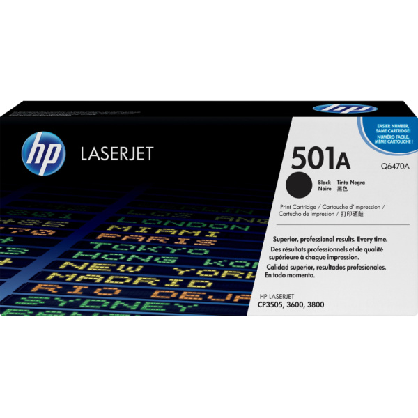 Картридж лазерный HP 501A Q6470A чер. для CLJ CP3505/3600