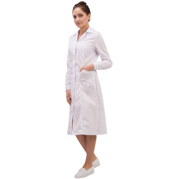 Халат для медицинского персонала жен. м04-ХЛ цв.бел. (р.48-50) 170-176