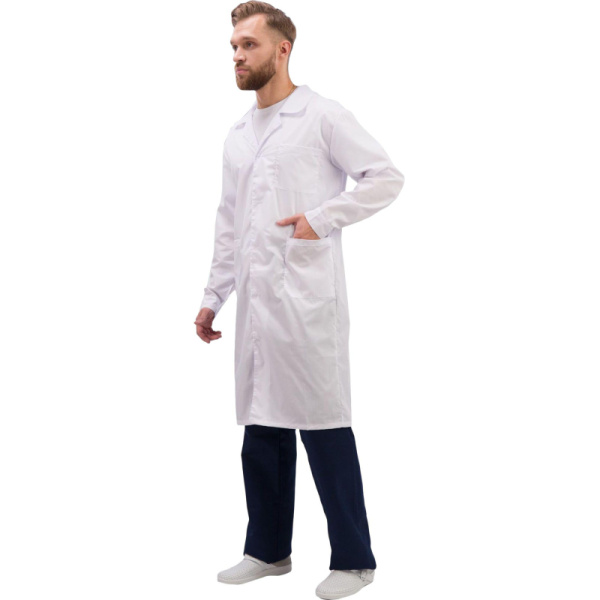 Халат для медицинского персонала муж. м04-ХЛ цв.бел. (р.44-46) 170-176