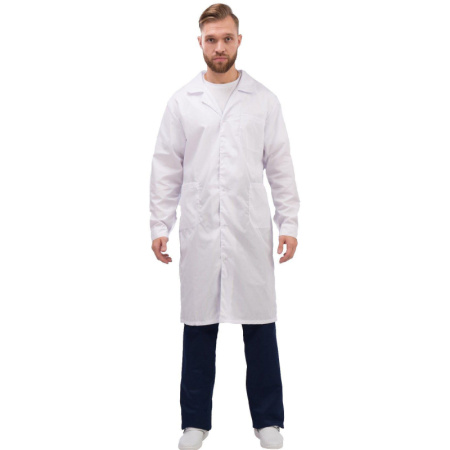 Халат для медицинского персонала муж. м04-ХЛ цв.бел. (р.48-50) 182-188