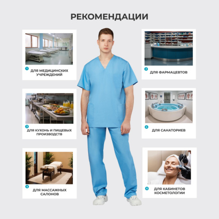 Костюм хирурга универс./м05-КБР,цв.глб. (р.60-62) р.182-188