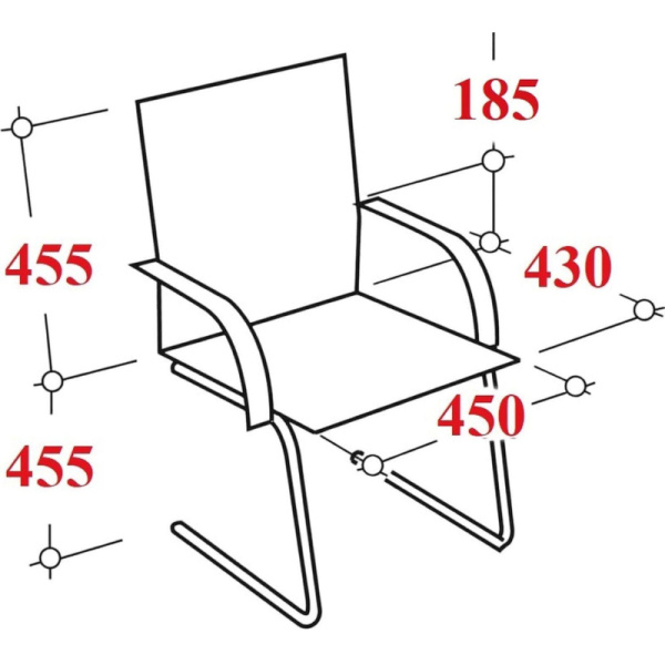 Конференц-кресло FA_SAMBA Silv к/з чёрный DO350/вишня